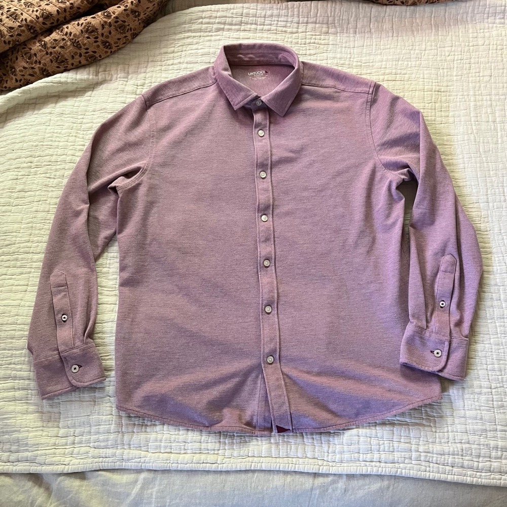 UNTUCKit‎ Pique Polo Slim Fit Shirt Mens XL Berry